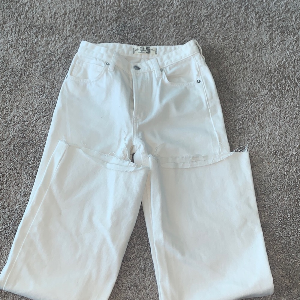 We the free  white wide leg jeans